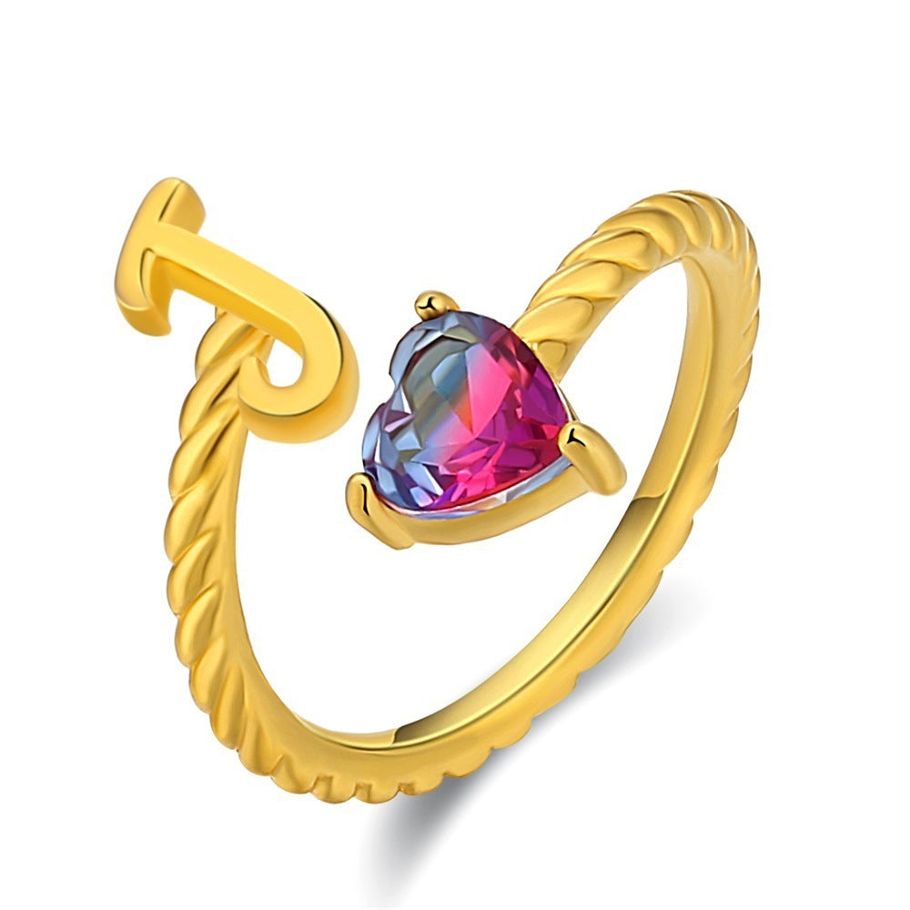 Love Letter Heart Ring - 925 Sterling Silver Fashion Statement Ring