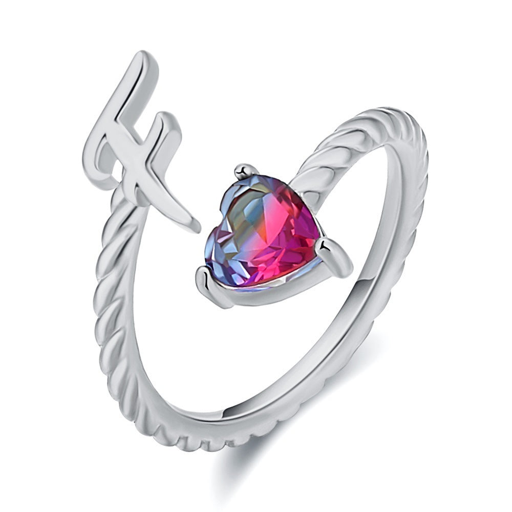 Love Letter Heart Ring - 925 Sterling Silver Fashion Statement Ring