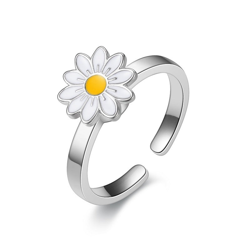 Turnable Anxiety Rings - Eyes Flowers Fidget Spinner Ring Women's Jewelry