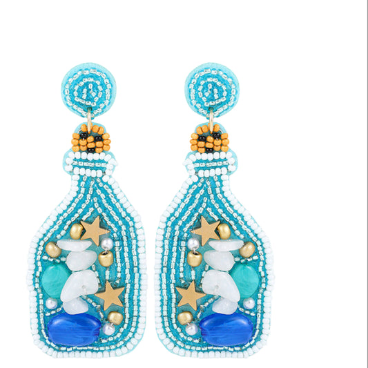 Fashion Marine Animal Earrings - Ocean Color Simple Rice Bead Style