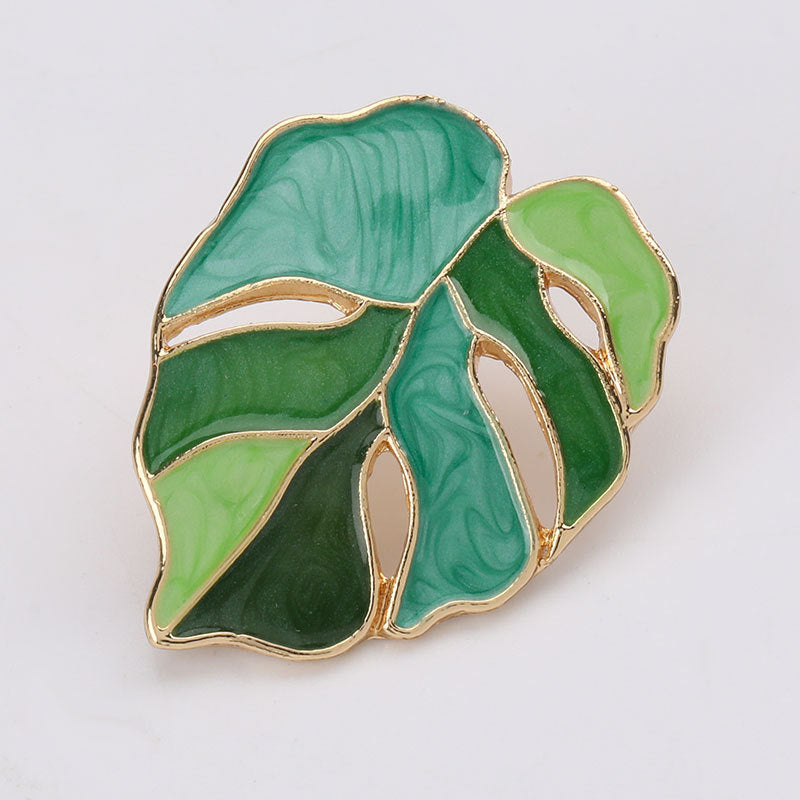Alloy Dripping Leaf-shaped Earrings - Girlish Nature Statement Jewelry USA
