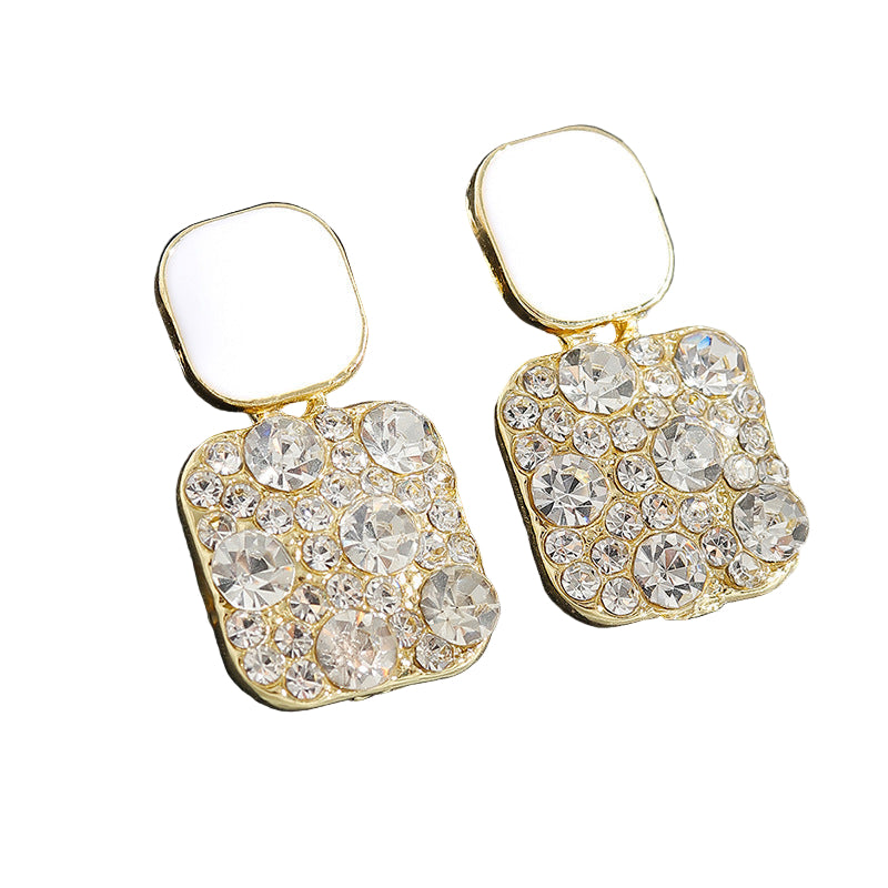 Macarons Geometry Earrings - Sterling Silver Needle Square Pastel Style
