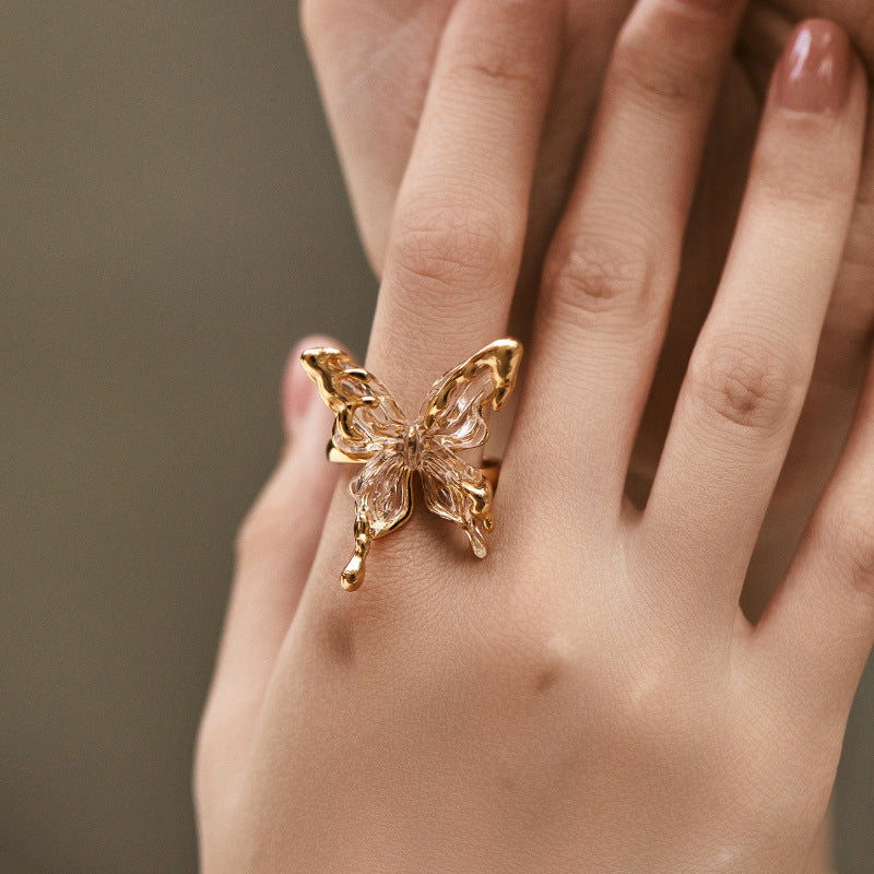 Butterfly Exaggerated Ring - Animal Element Personalized Copper Plating