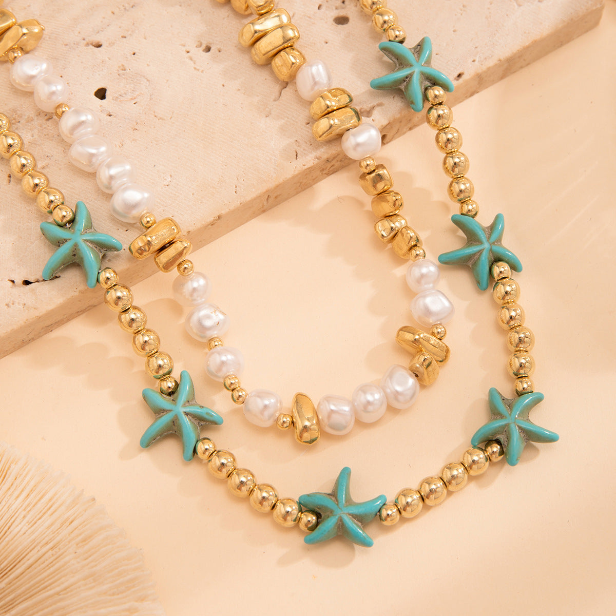 Starfish Shell Necklace - Ocean Beach Statement Jewelry USA