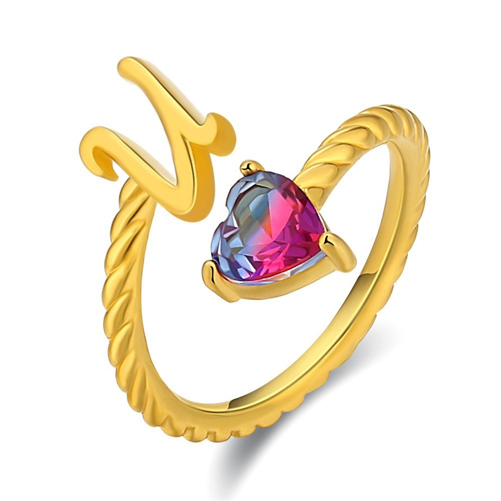 Love Letter Heart Ring - 925 Sterling Silver Fashion Statement Ring