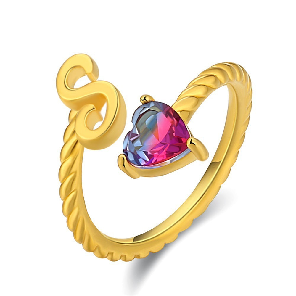 Love Letter Heart Ring - 925 Sterling Silver Fashion Statement Ring