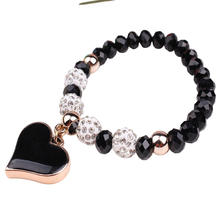 Elastic Crystal Heart Bracelet & Bangle
