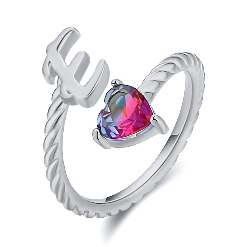 Love Letter Heart Ring - 925 Sterling Silver Fashion Statement Ring