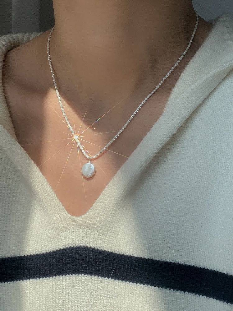 S925 Sterling Silver Baroque Pearl Necklace - Elegant Freshwater Pearl Jewelry USA