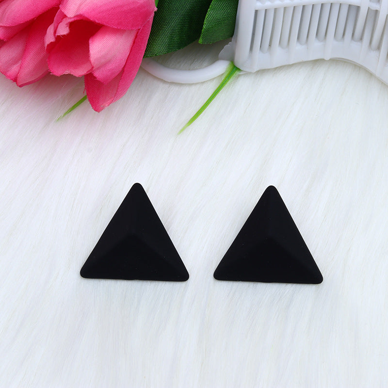 Triangle Spray Paint Earrings - 12 Color 3D Artistic Geometric Studs