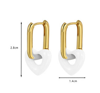 Contrast Color Love Ear Clip - Cold Special-interest Heart Design