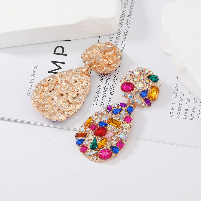 Retro Water Drop Ear Clip - High Profile Diamond Alloy No Piercing