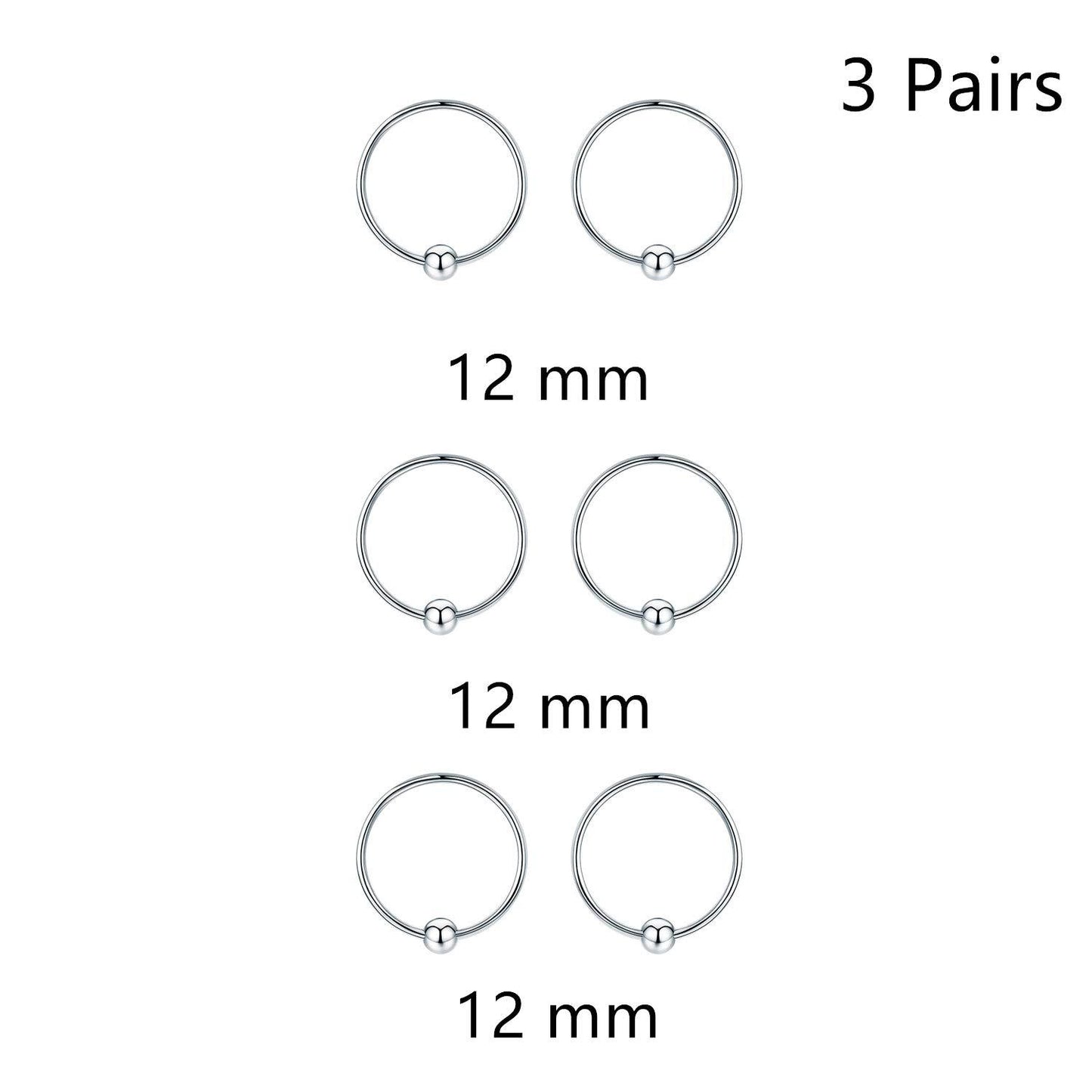 Hypoallergenic Sterling Silver Small Huggie Hoop Earring