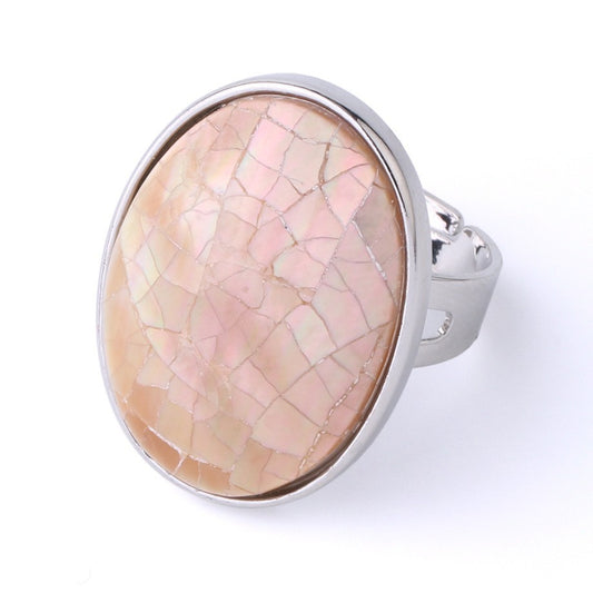 Natural Abalone Shell Ring - Adjustable Ocean Ornament Women's Style