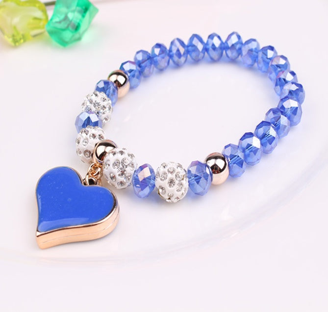 Elastic Crystal Heart Bracelet & Bangle