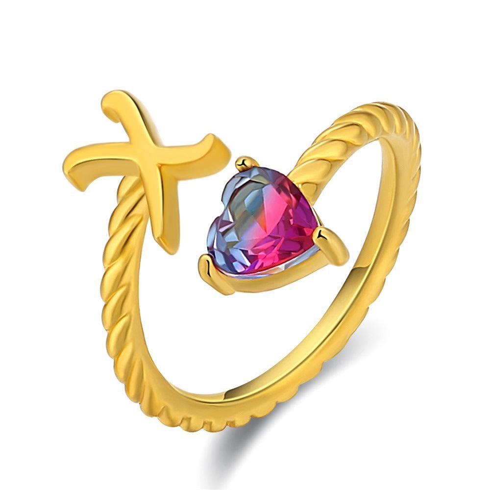 Love Letter Heart Ring - 925 Sterling Silver Fashion Statement Ring