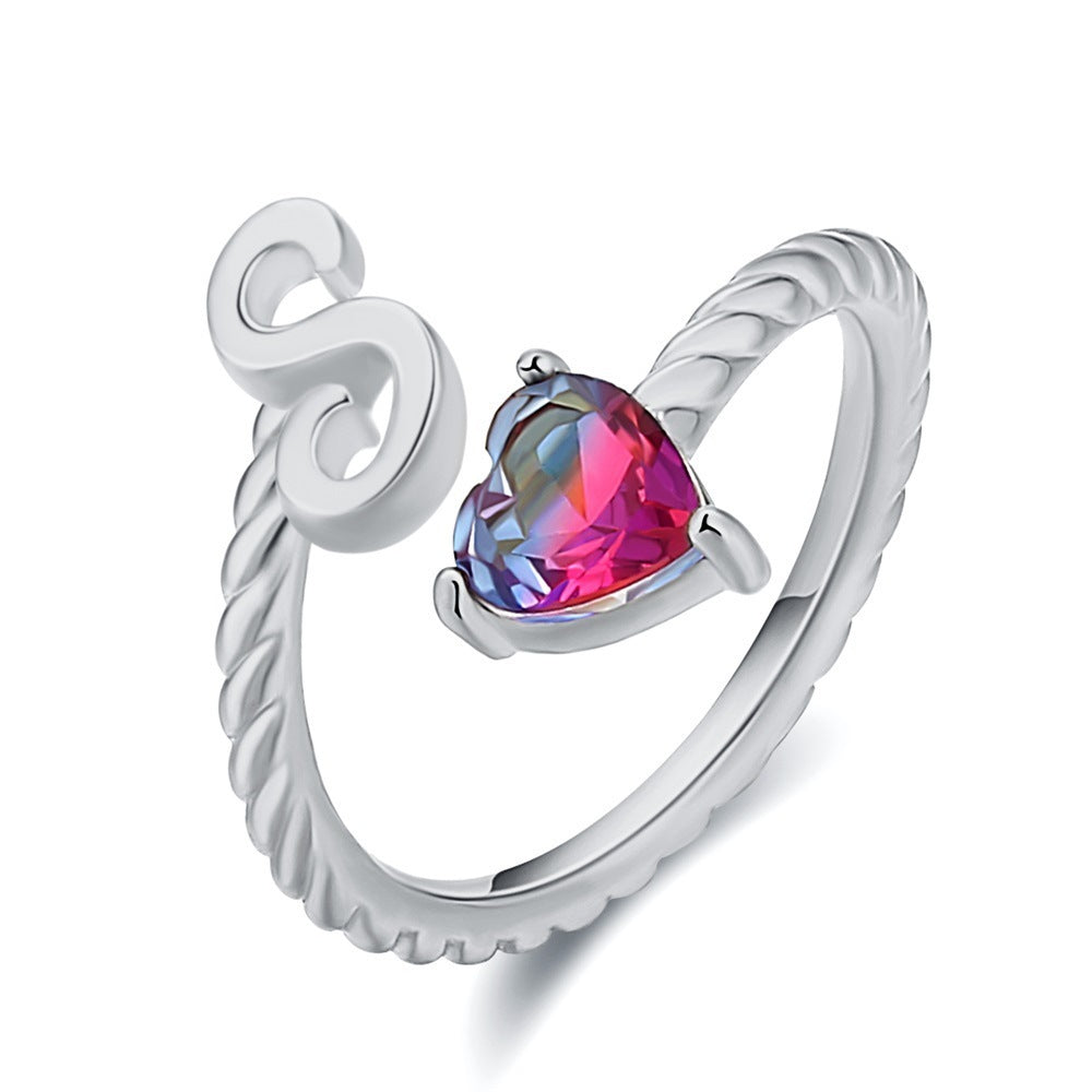 Love Letter Heart Ring - 925 Sterling Silver Fashion Statement Ring