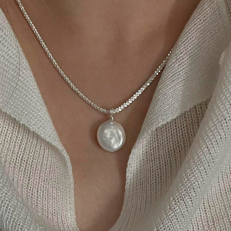 S925 Sterling Silver Baroque Pearl Necklace - Elegant Freshwater Pearl Jewelry USA