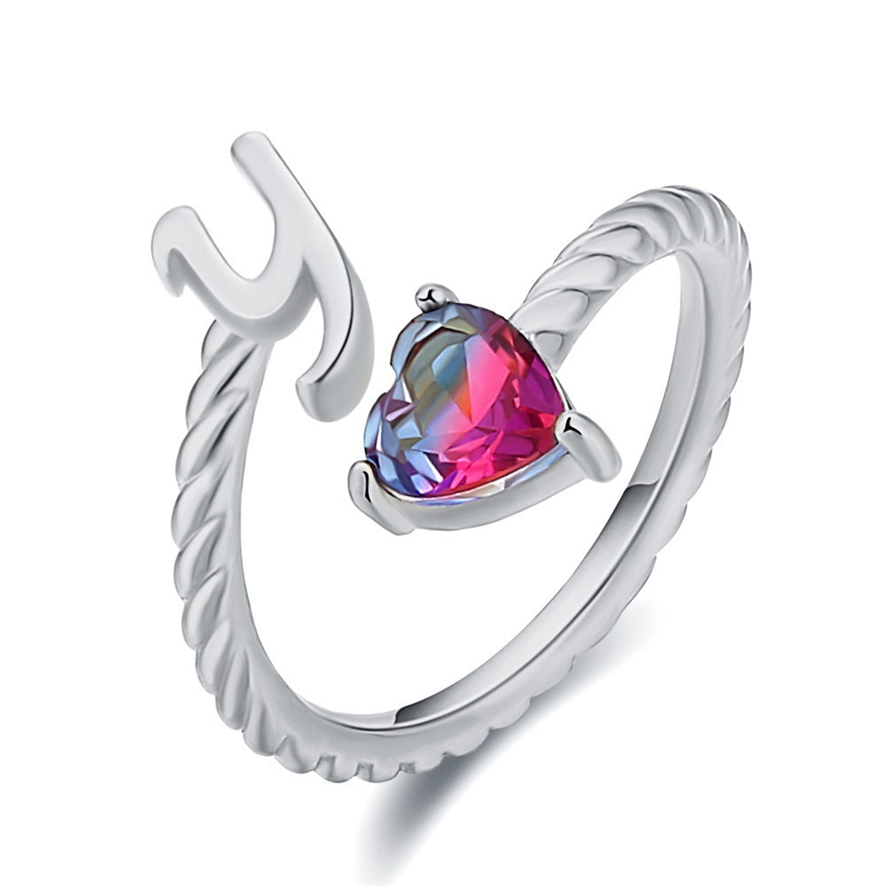 Love Letter Heart Ring - 925 Sterling Silver Fashion Statement Ring