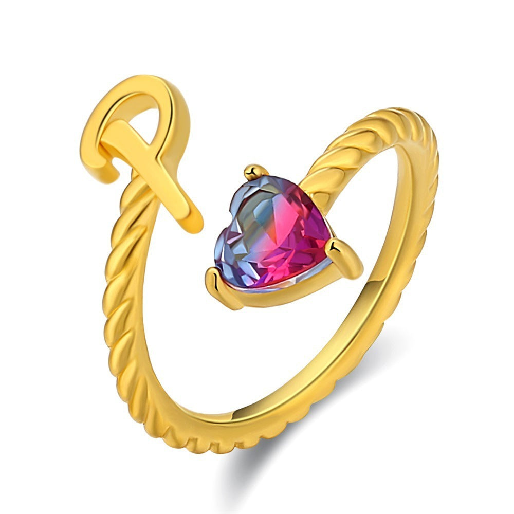 Love Letter Heart Ring - 925 Sterling Silver Fashion Statement Ring