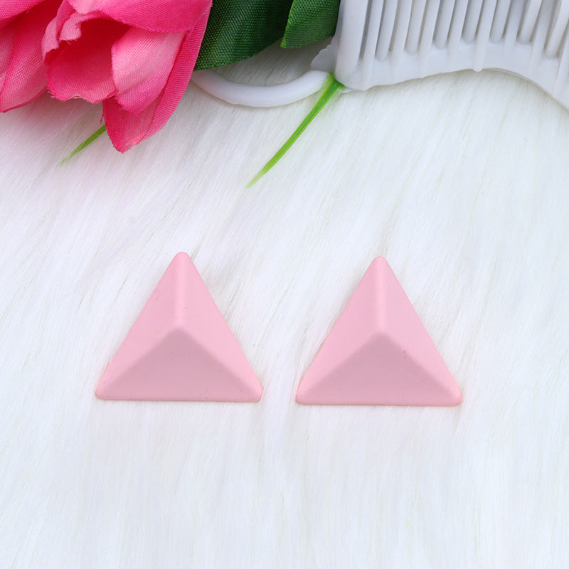 Triangle Spray Paint Earrings - 12 Color 3D Artistic Geometric Studs