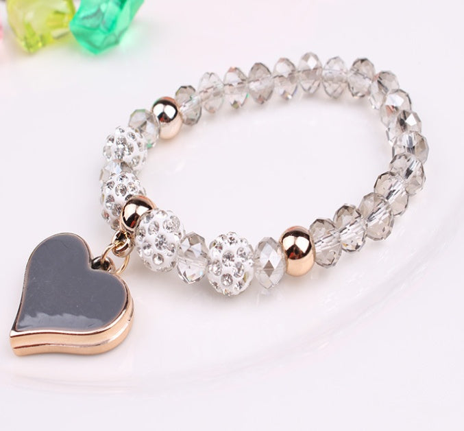 Elastic Crystal Heart Bracelet & Bangle