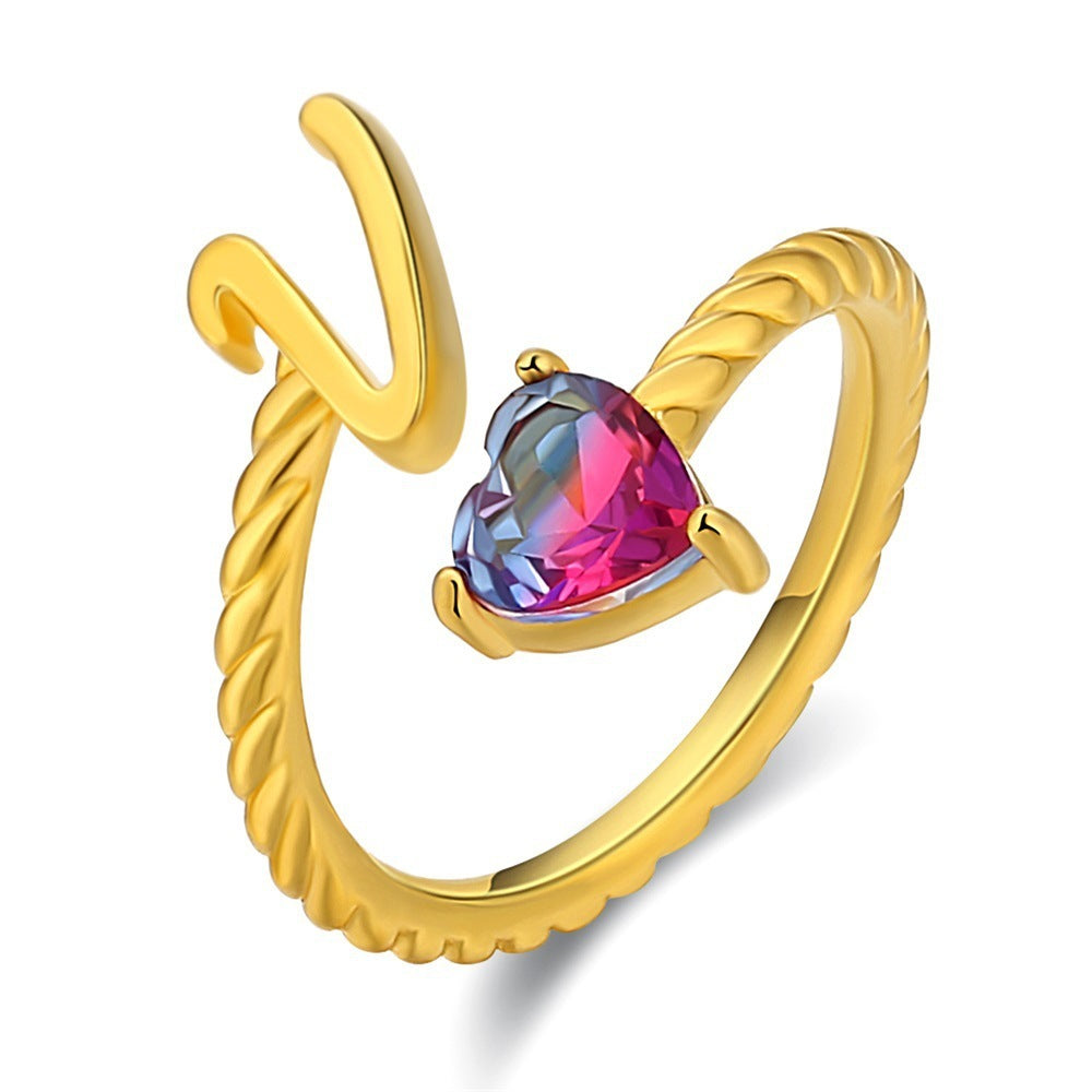 Love Letter Heart Ring - 925 Sterling Silver Fashion Statement Ring