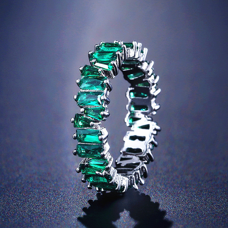 Colorful Crystals Ring Micro Inlay AAA Zircon
