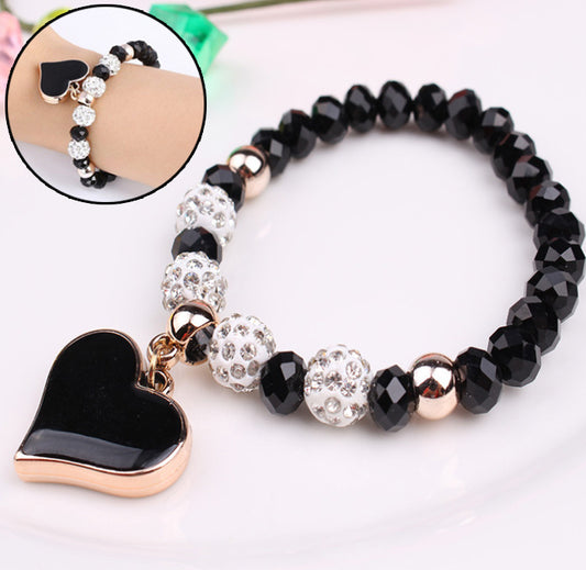 Elastic Crystal Heart Bracelet & Bangle