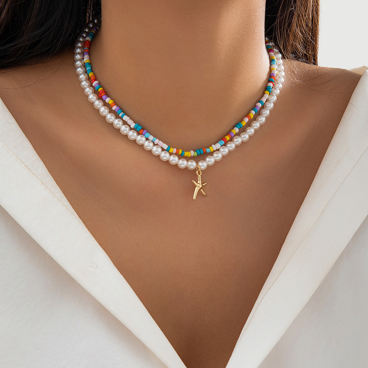 Starfish Shell Necklace - Ocean Beach Statement Jewelry USA