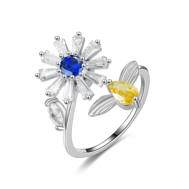 Turnable Anxiety Rings - Eyes Flowers Fidget Spinner Ring Women's Jewelry