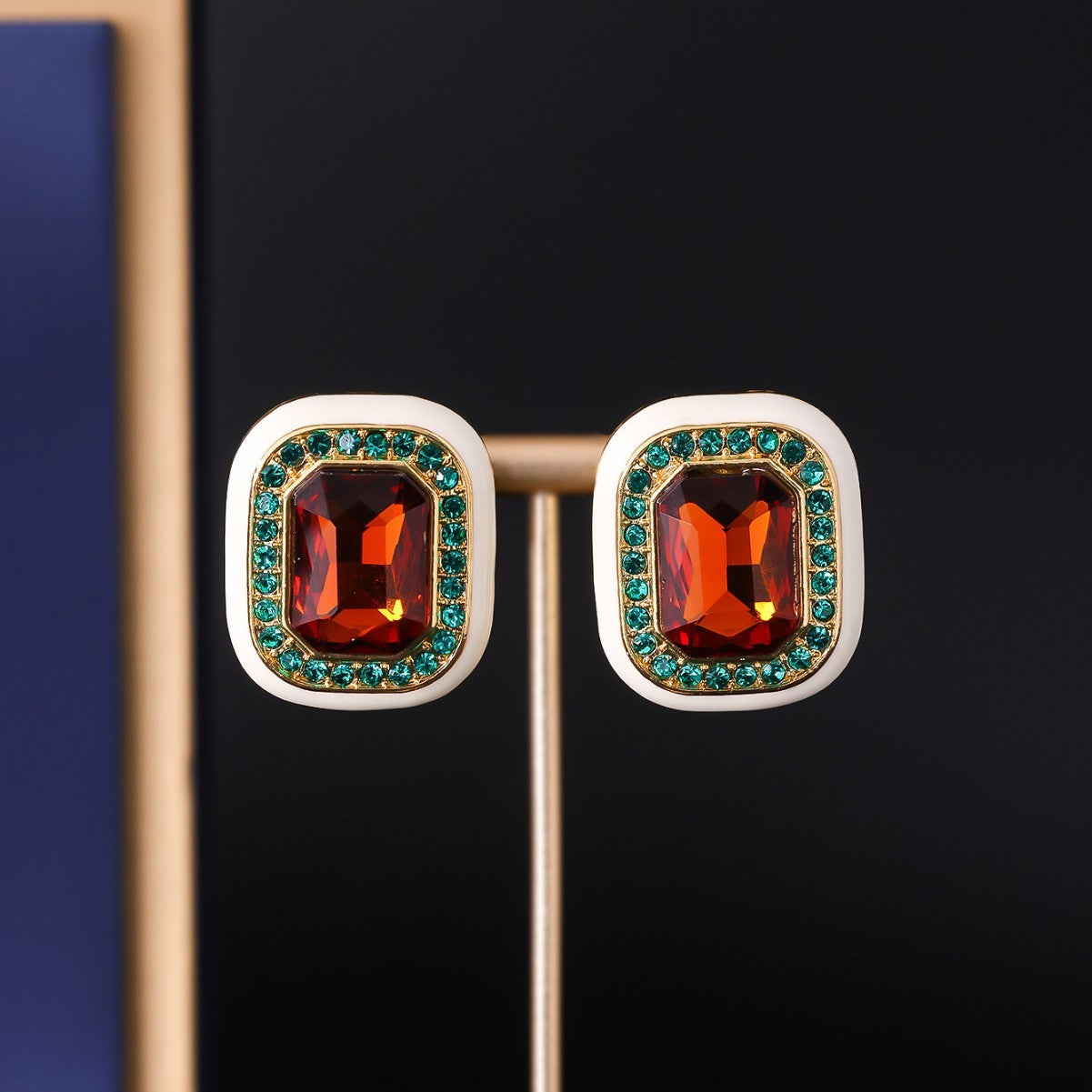 Retro Glass Candy Earrings - Versatile Geometric Female Style