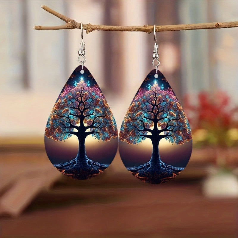 Water Ripple Acrylic Earrings - Colorful Fashion Pattern Ocean Design