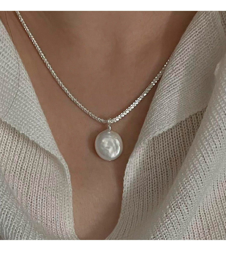 S925 Sterling Silver Baroque Pearl Necklace - Elegant Freshwater Pearl Jewelry USA