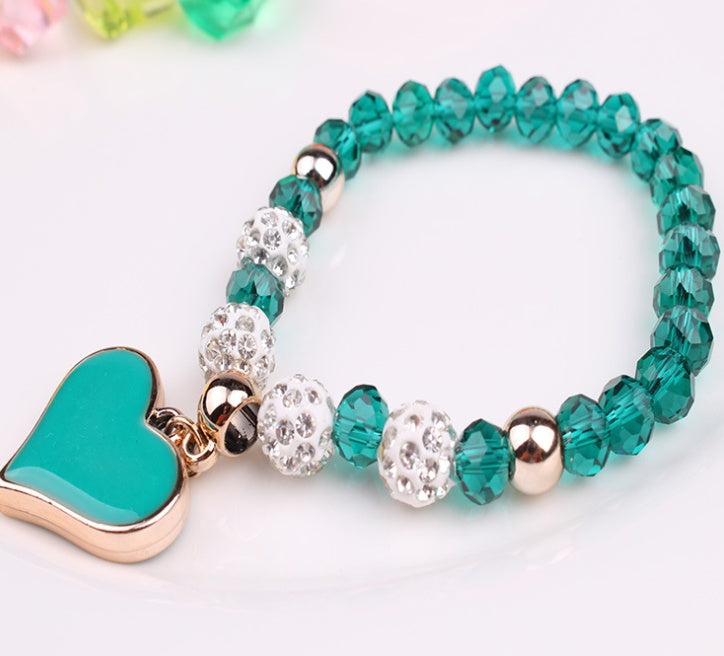 Elastic Crystal Heart Bracelet & Bangle