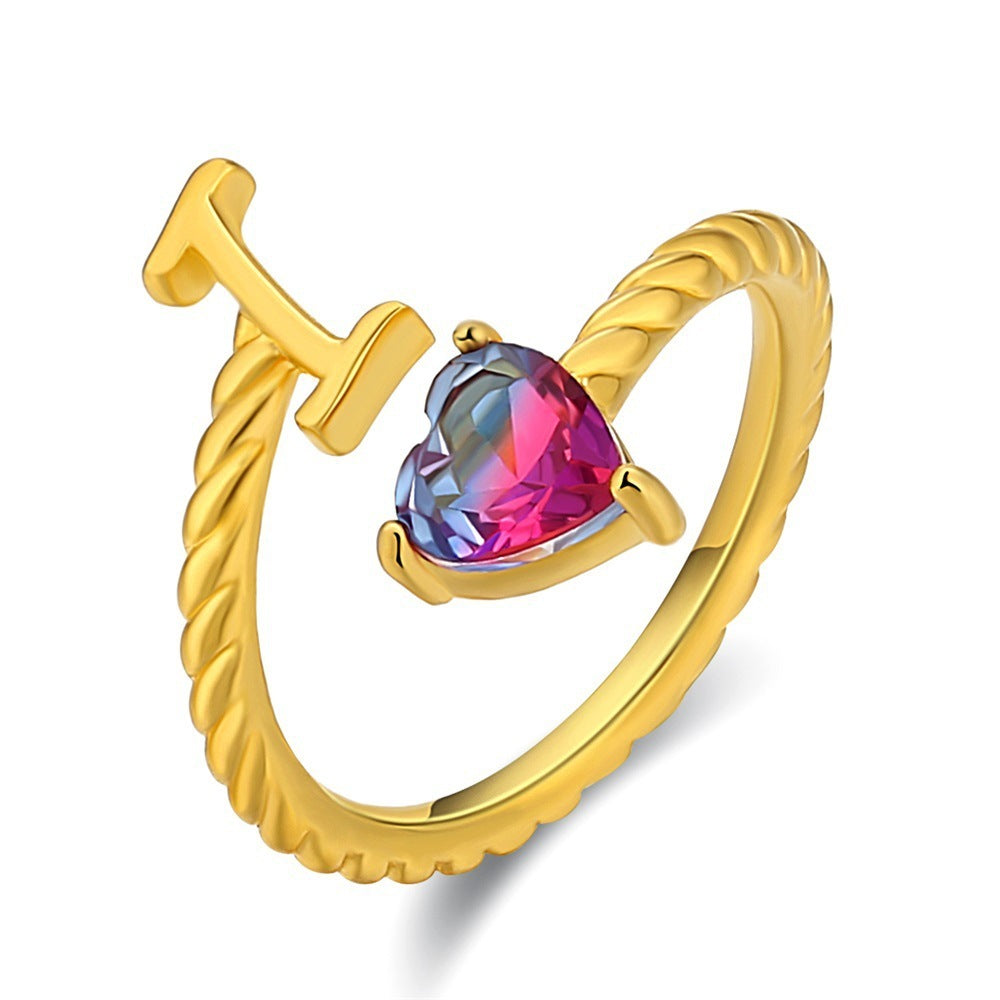 Love Letter Heart Ring - 925 Sterling Silver Fashion Statement Ring