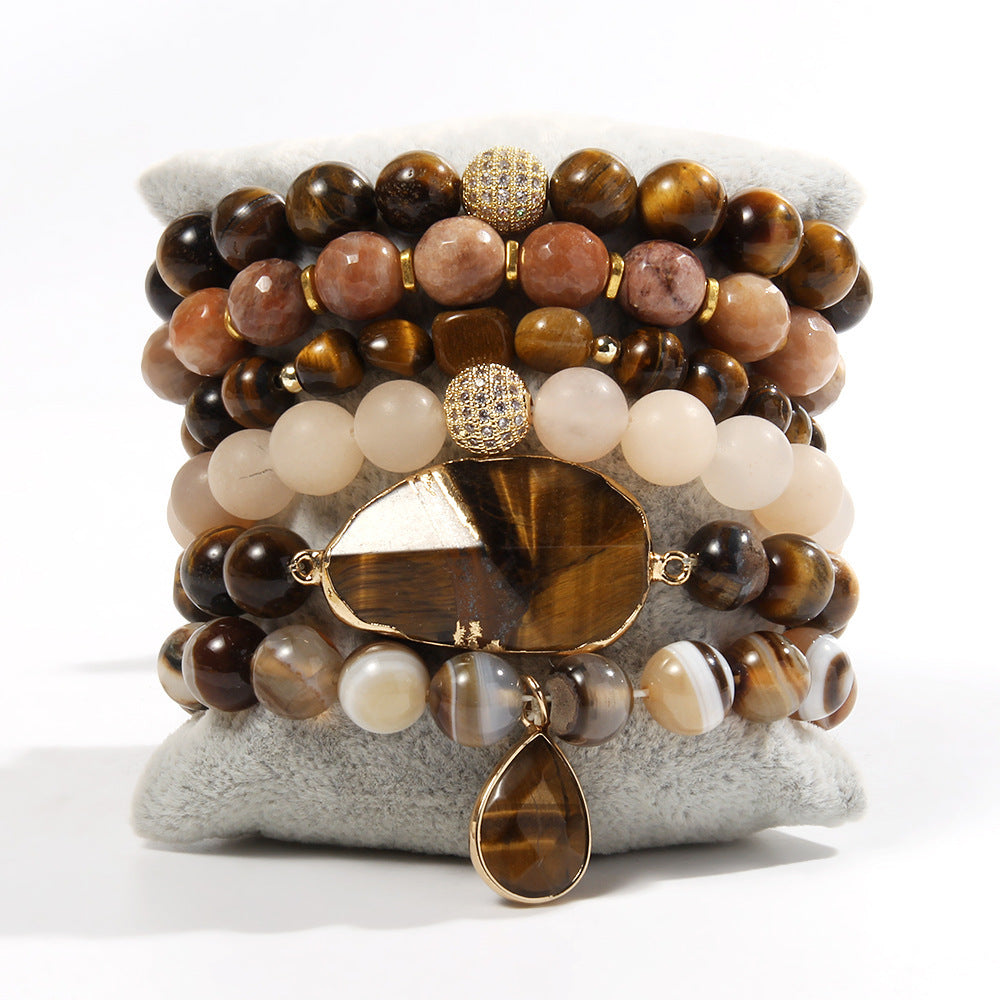 Women’s Glass Beaded Stretch Stackable Bracelet Set
