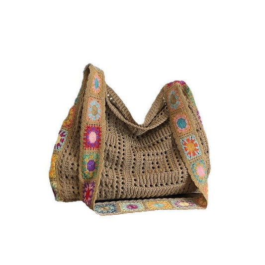 Knitted Bag Large Capacity - Women's Woven Tote Handbag