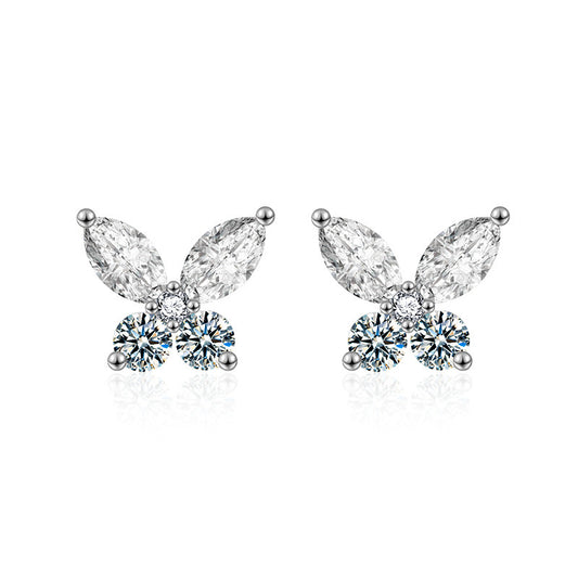 Butterfly Studs - Simple Versatile Moissanite Women's Earrings