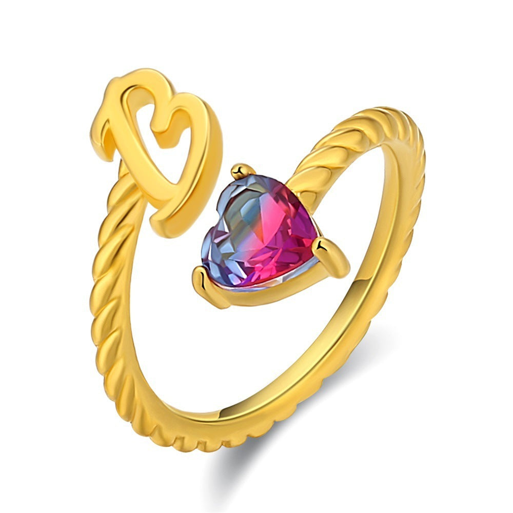 Love Letter Heart Ring - 925 Sterling Silver Fashion Statement Ring