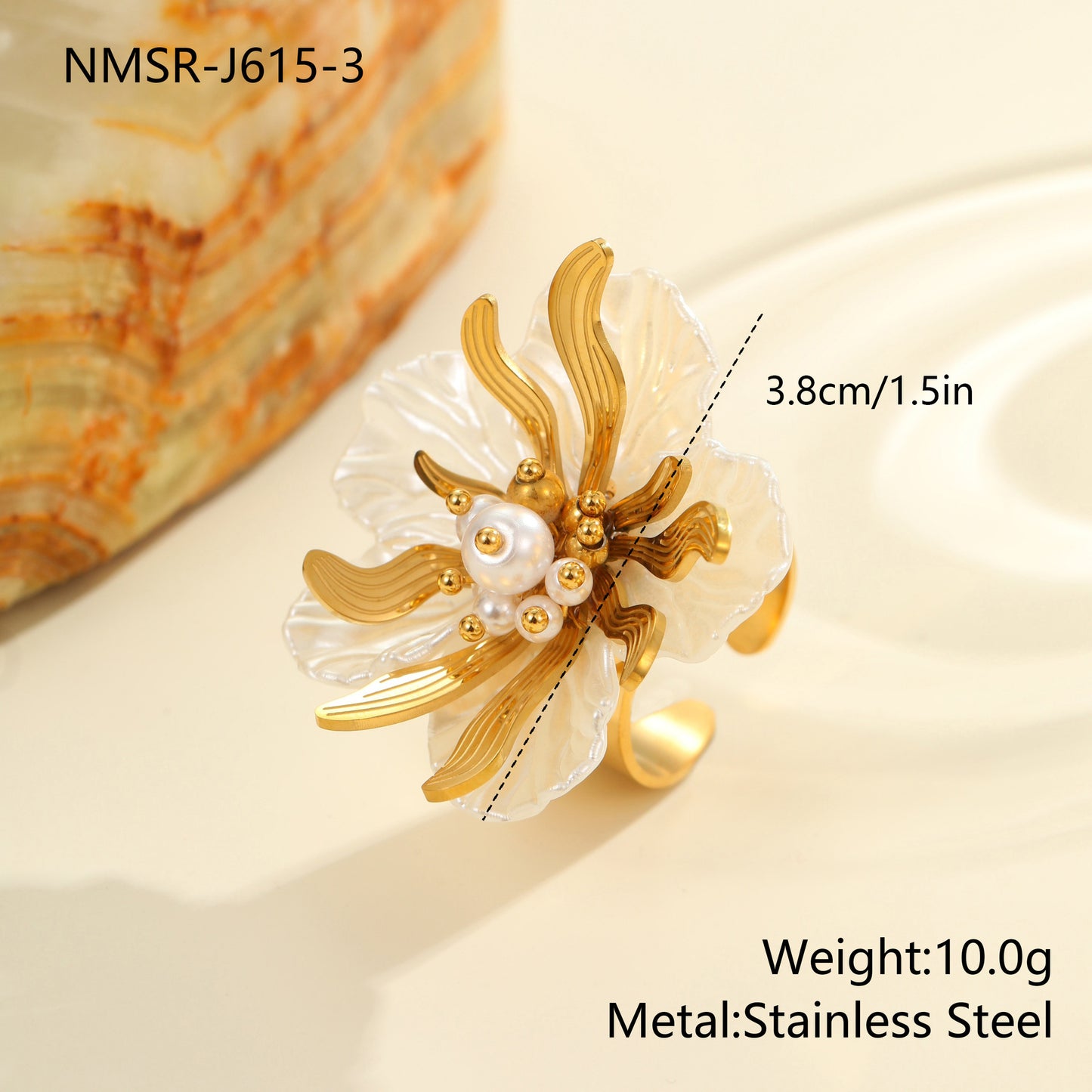 Colorful Flower Ring - Dopamine Vibes Adjustable Floral Jewelry USA