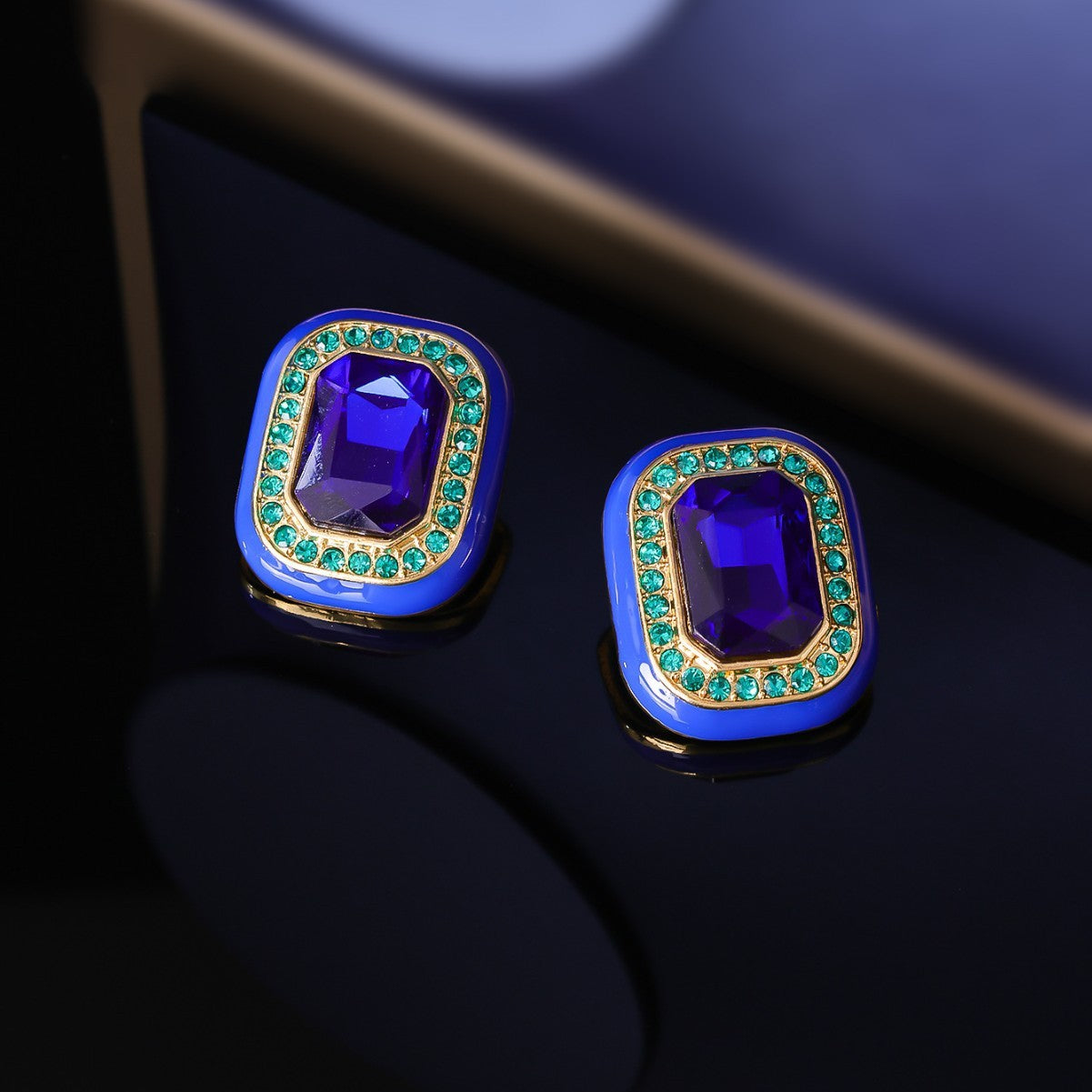 Retro Glass Candy Earrings - Versatile Geometric Female Style