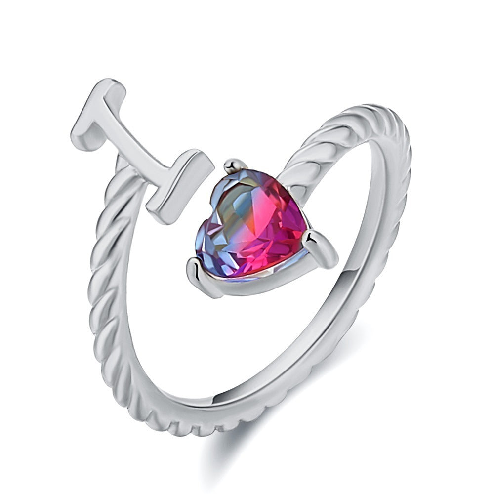 Love Letter Heart Ring - 925 Sterling Silver Fashion Statement Ring