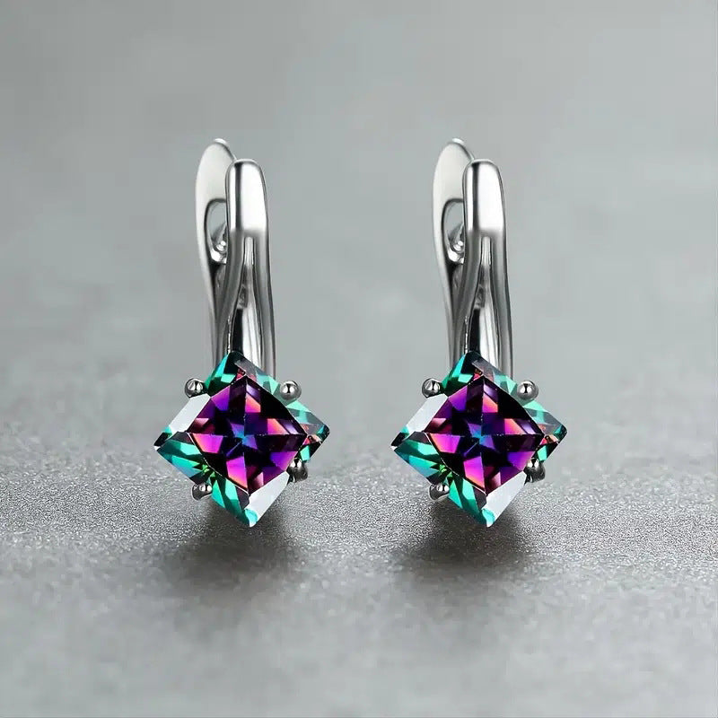 Light Luxury Diamond Design Earrings - Simple Elegant Style