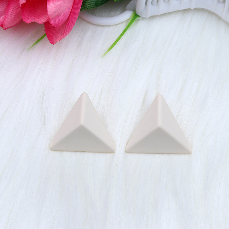 Triangle Spray Paint Earrings - 12 Color 3D Artistic Geometric Studs