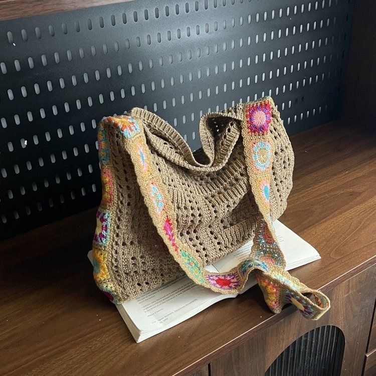 Knitted Bag Large Capacity - Women's Woven Tote Handbag