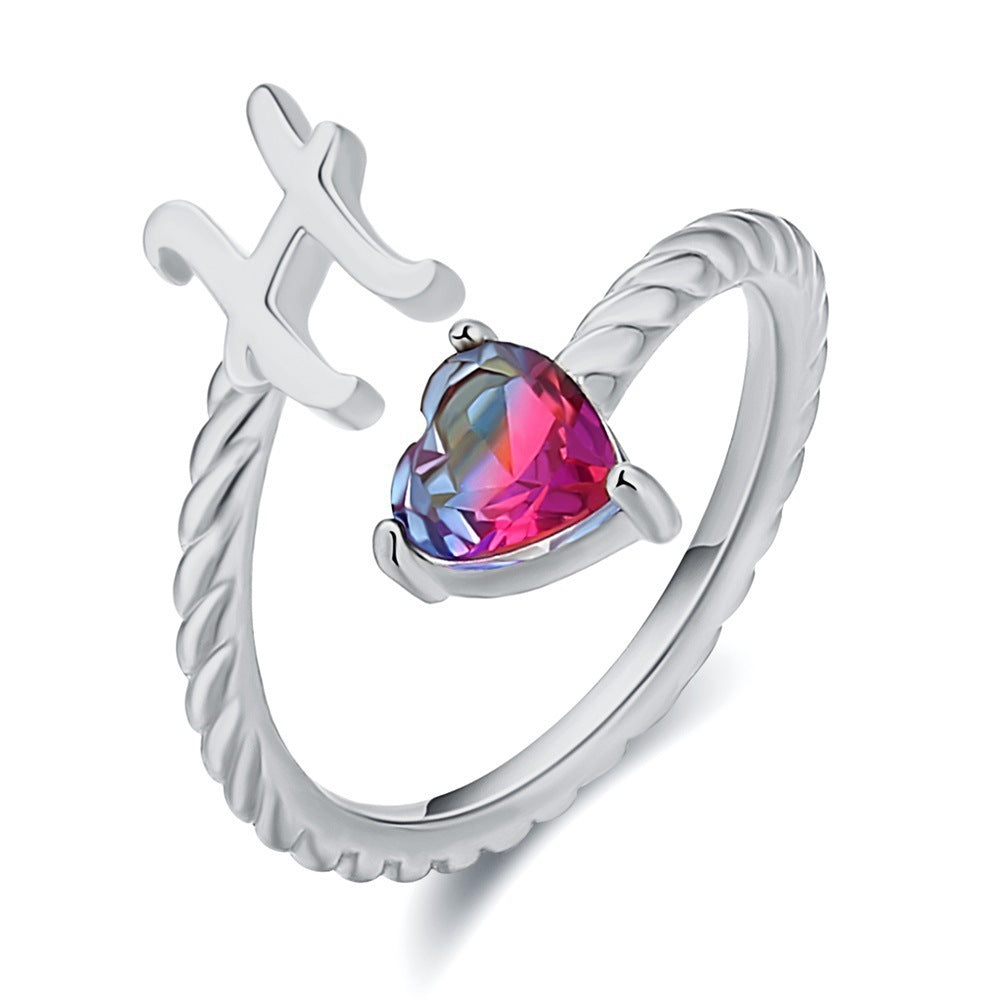 Love Letter Heart Ring - 925 Sterling Silver Fashion Statement Ring