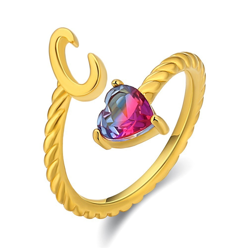 Love Letter Heart Ring - 925 Sterling Silver Fashion Statement Ring