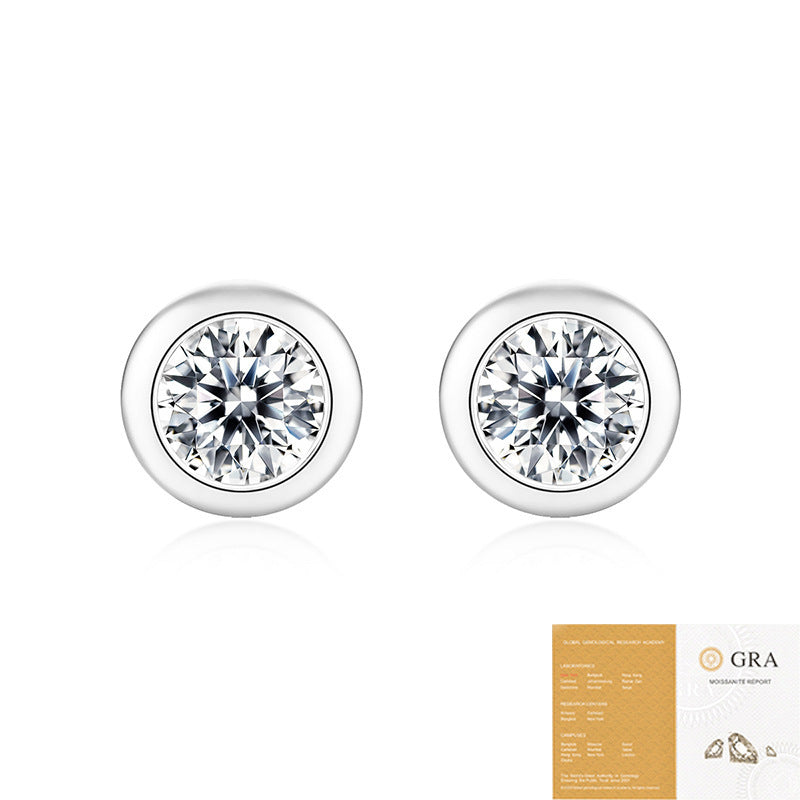 Moissanite Bubble Stud Earrings - S925 Silver Simple Perception Style