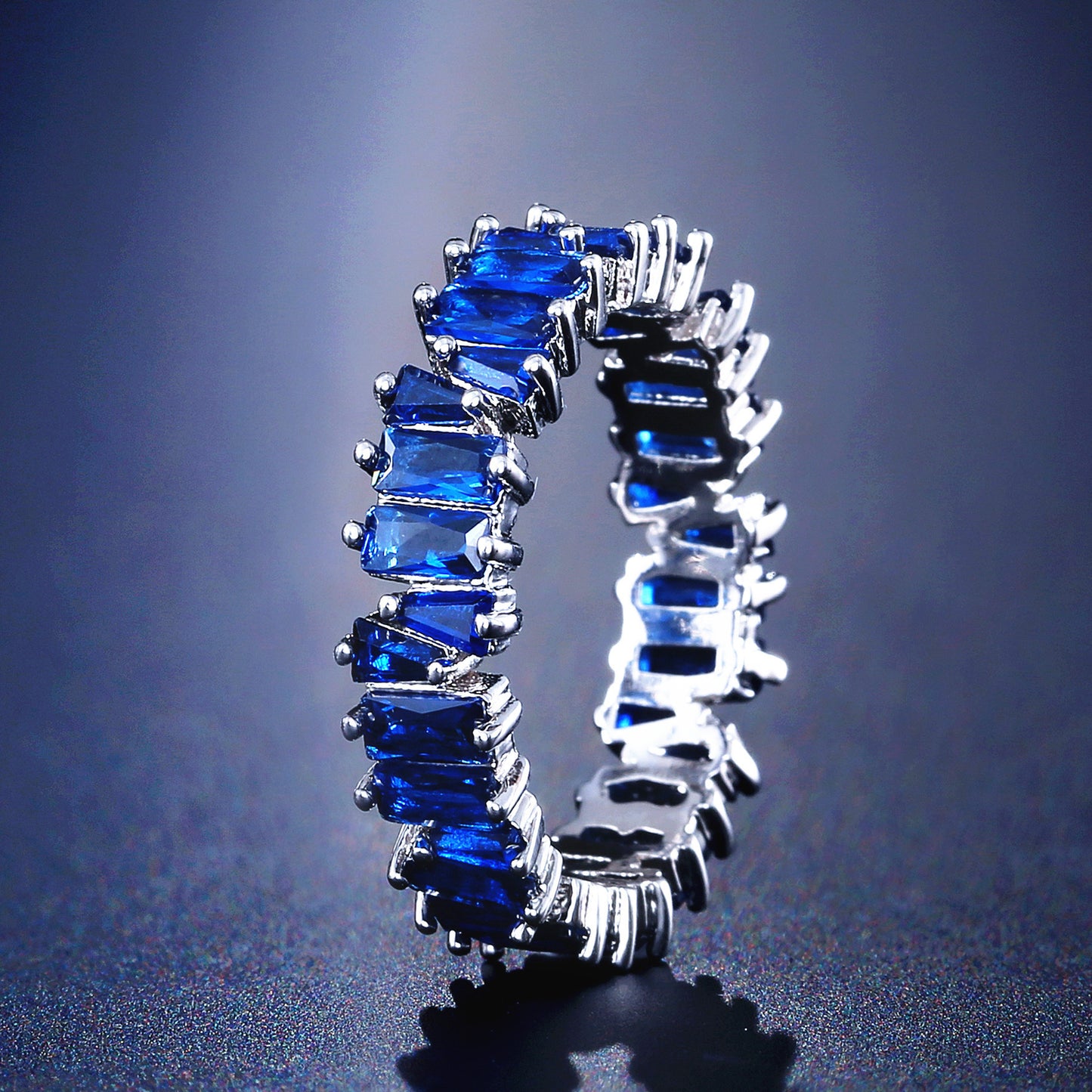 Colorful Crystals Ring Micro Inlay AAA Zircon